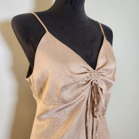 EMMA & MICHELE Satin Leopard Print Slip Midi Dress, Size Medium - Picture 5 of 11